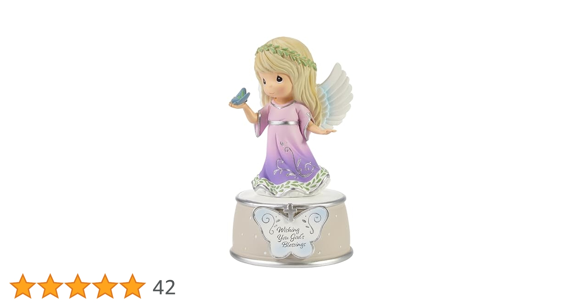 Precious Moments Angel with Butterfly Musical, 4.88 inches
